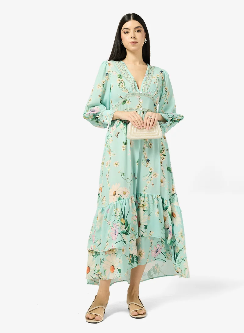 Ella  Printed A-line Dress for Women | Best Price UAE